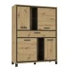 Red Living Schrank Egan - Eiche Artisan Dekor / Eiche Schwarz Dekor