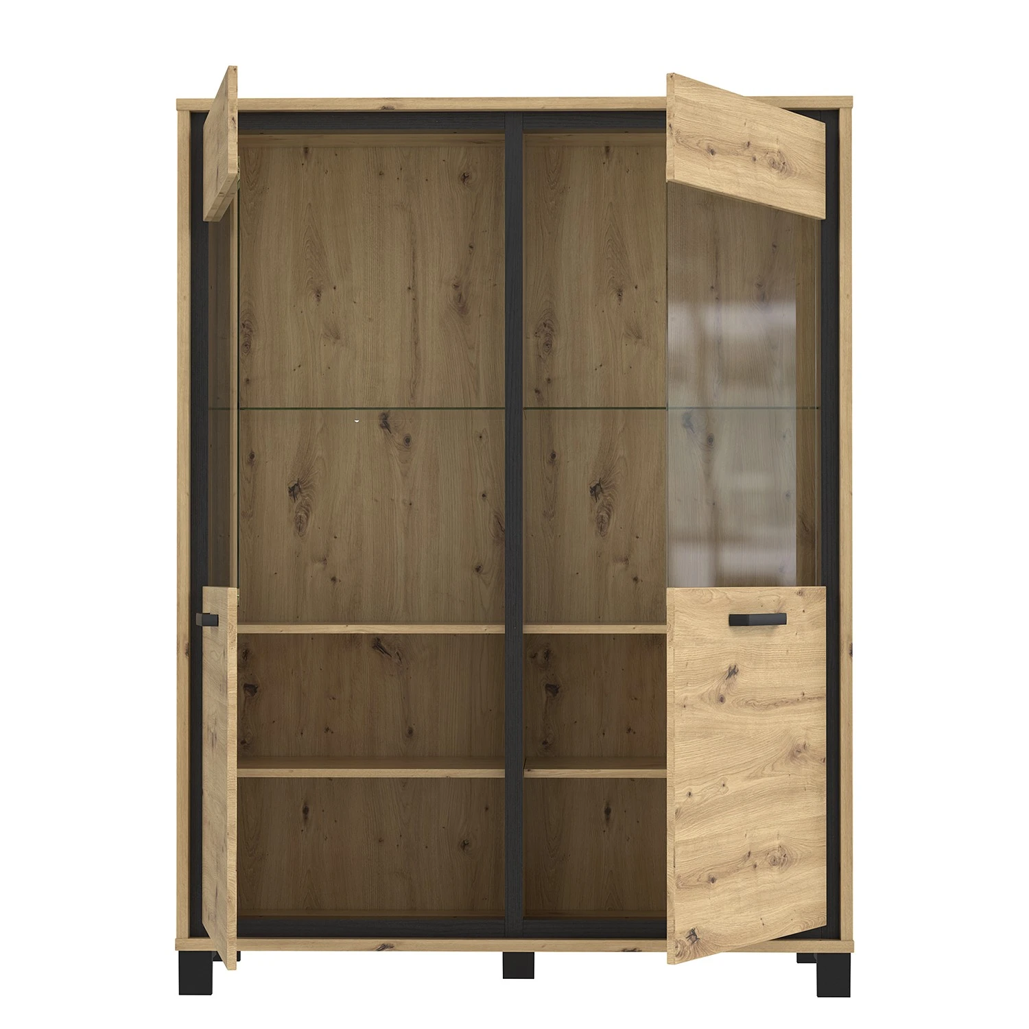 Red Living Vitrinenschrank Egan I - Eiche Artisan Dekor / Eiche Schwarz Dekor 3 Red Living Vitrinenschrank Egan I - Eiche Artisan Dekor / Eiche Schwarz Dekor – Bild 3