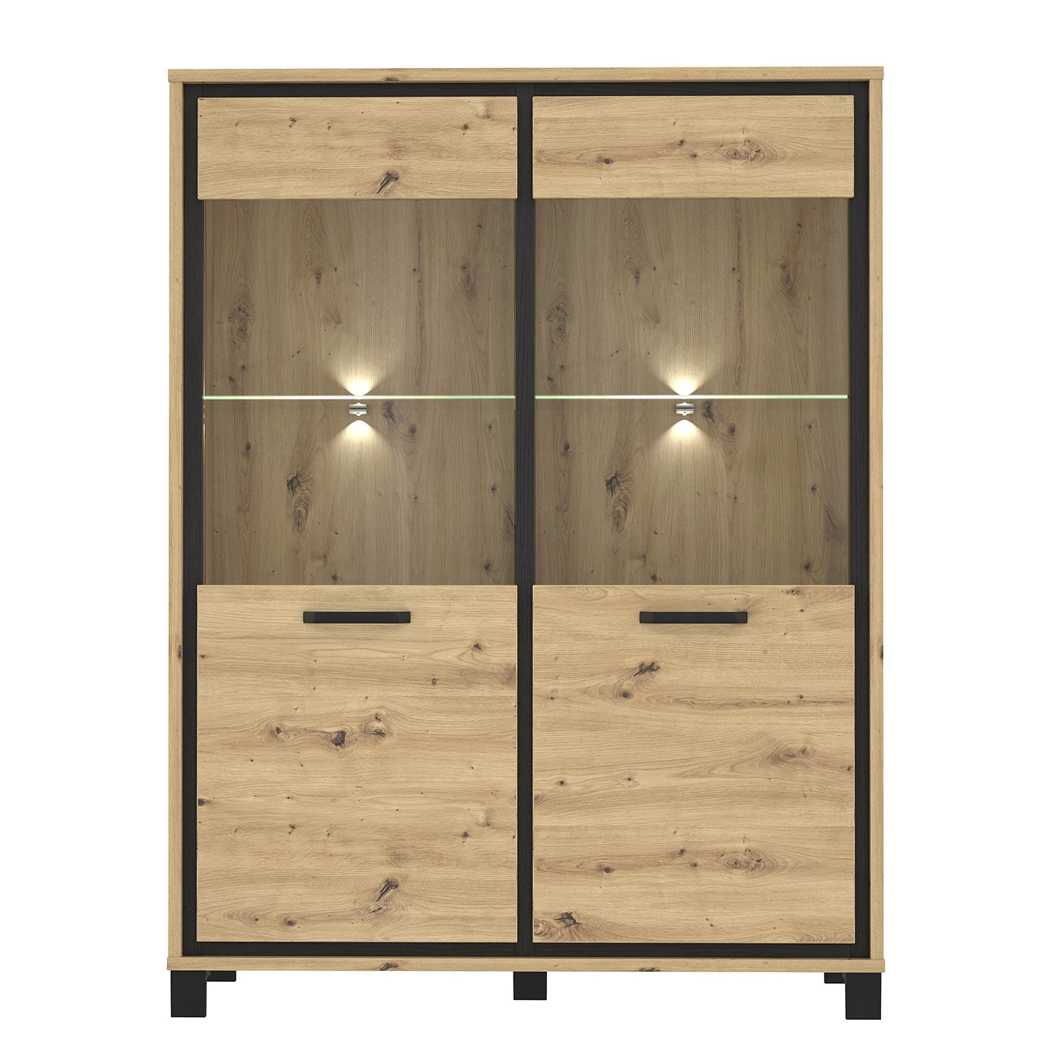 Red Living Vitrinenschrank Egan I - Eiche Artisan Dekor / Eiche Schwarz Dekor 5 Red Living Vitrinenschrank Egan I - Eiche Artisan Dekor / Eiche Schwarz Dekor – Bild 5