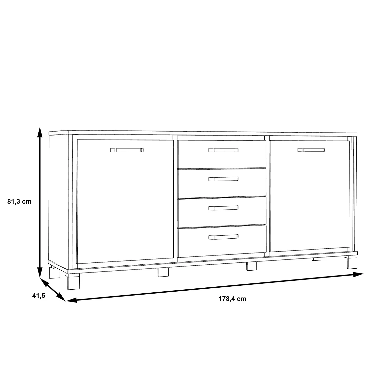 Red Living Sideboard Egan I - Eiche Artisan Dekor / Eiche Schwarz Dekor 6 Red Living Sideboard Egan I - Eiche Artisan Dekor / Eiche Schwarz Dekor – Bild 6
