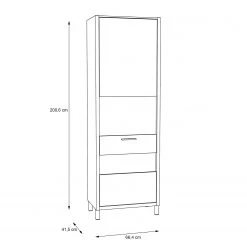 Norrwood Standvitrine Boyd - Weiß / Eiche Dekor -Wohnzimmermöbel boutique en ligne 1000270239 210609 06160000212 SKETCH DETAILS P000000001000270239 sketch