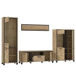 Red Living Wohnwand Egan (4-teilig) - Eiche Artisan Dekor / Eiche Schwarz Dekor -Wohnzimmermöbel boutique en ligne 1000270240 210609 06160000219 DETAILS P000000001000270240