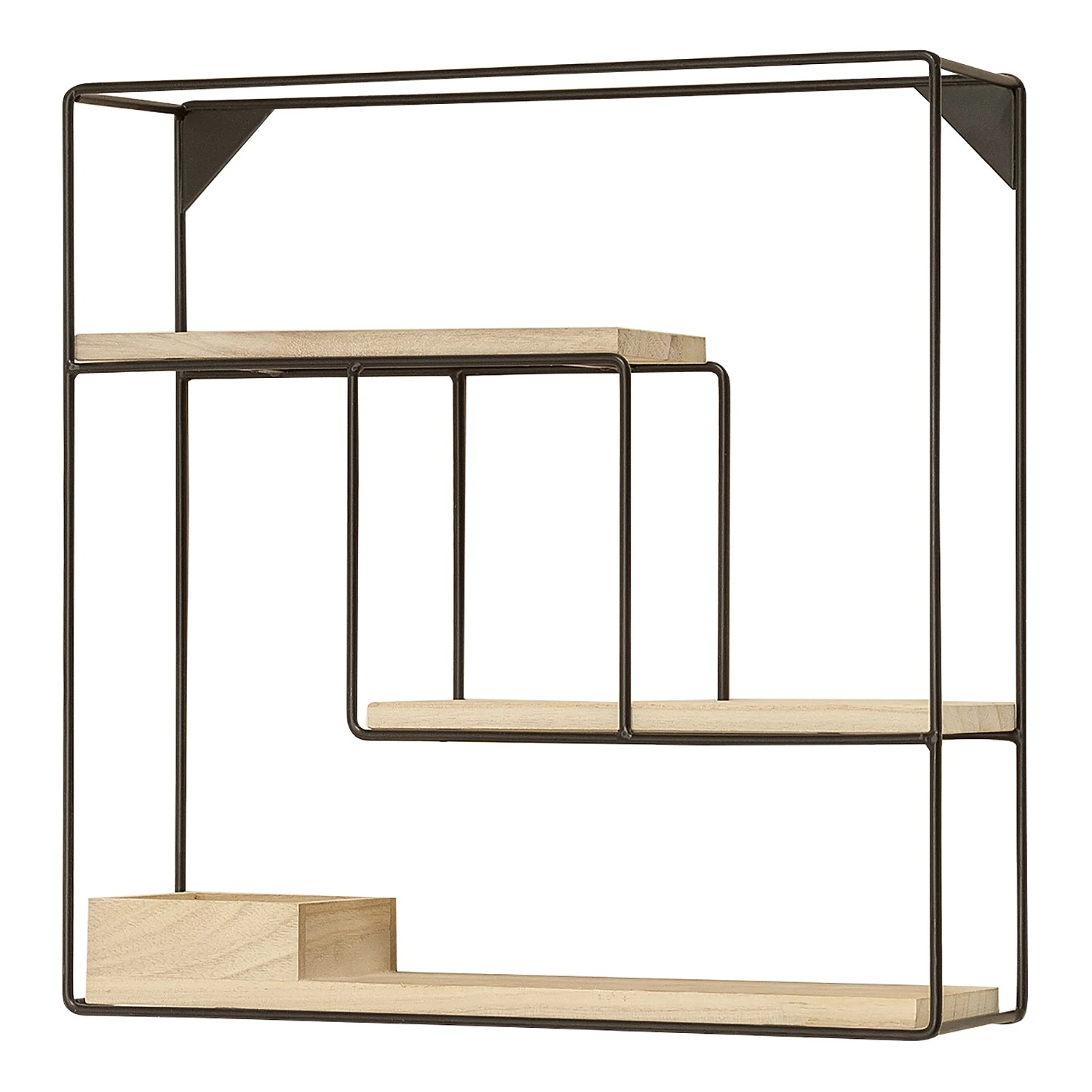 Boltze Wandregal Tjorge II - Metall - Schwarz / Braun 1 Boltze Wandregal Tjorge II - Metall - Schwarz / Braun