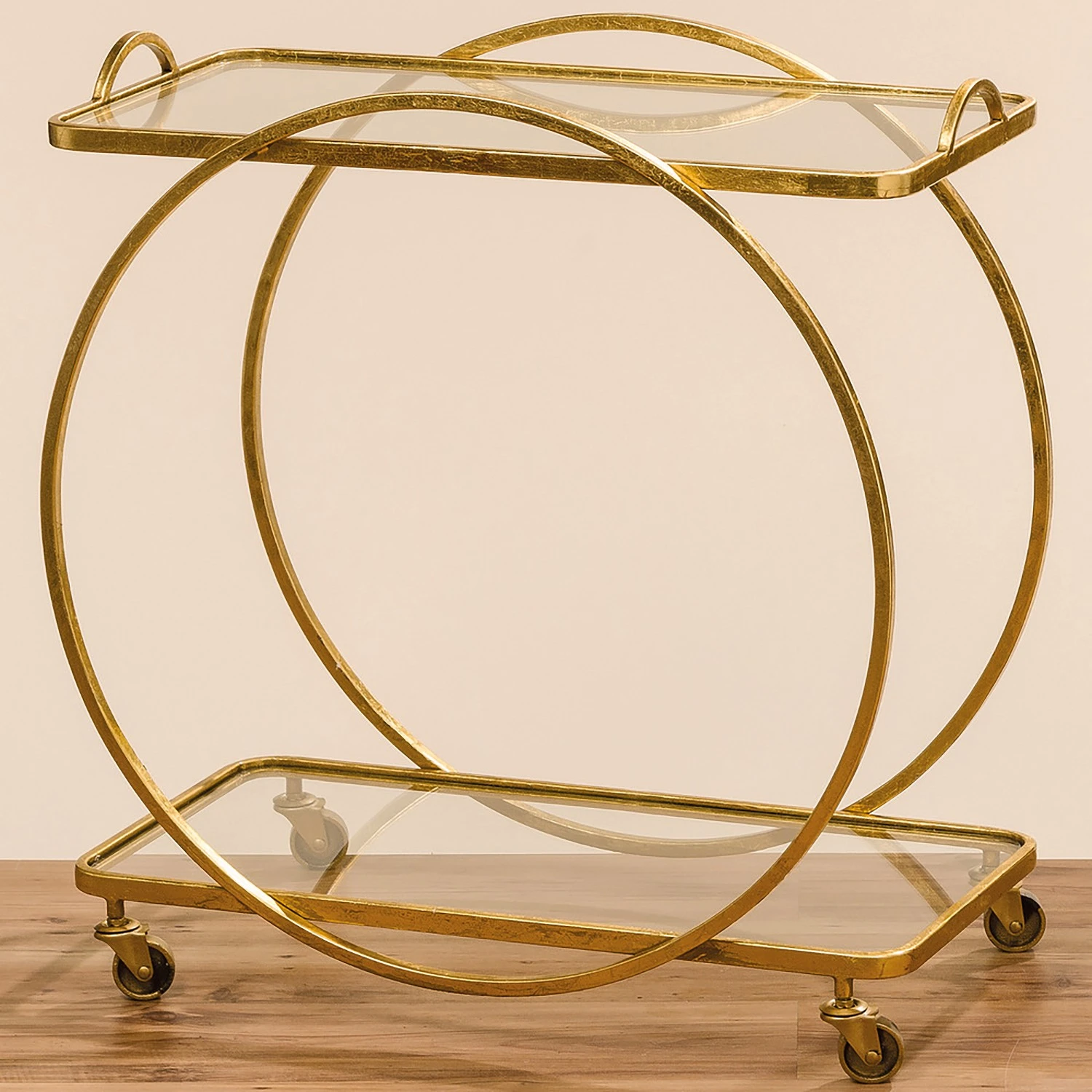 Boltze Servierwagen Duckow - Metall / Glas - Gold 2 Boltze Servierwagen Duckow - Metall / Glas - Gold – Bild 2