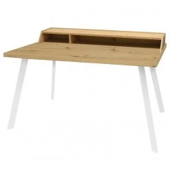 Furnitive Schreibtisch Unieux V - Asteiche Dekor - Weiß