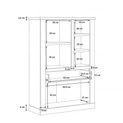 Ridgevalley Highboard Moro II - Eiche Artisan Dekor / Grau -Wohnzimmermöbel boutique en ligne 1000272382 210819 07024900143 SKETCH DETAILS P000000001000272382 sketch
