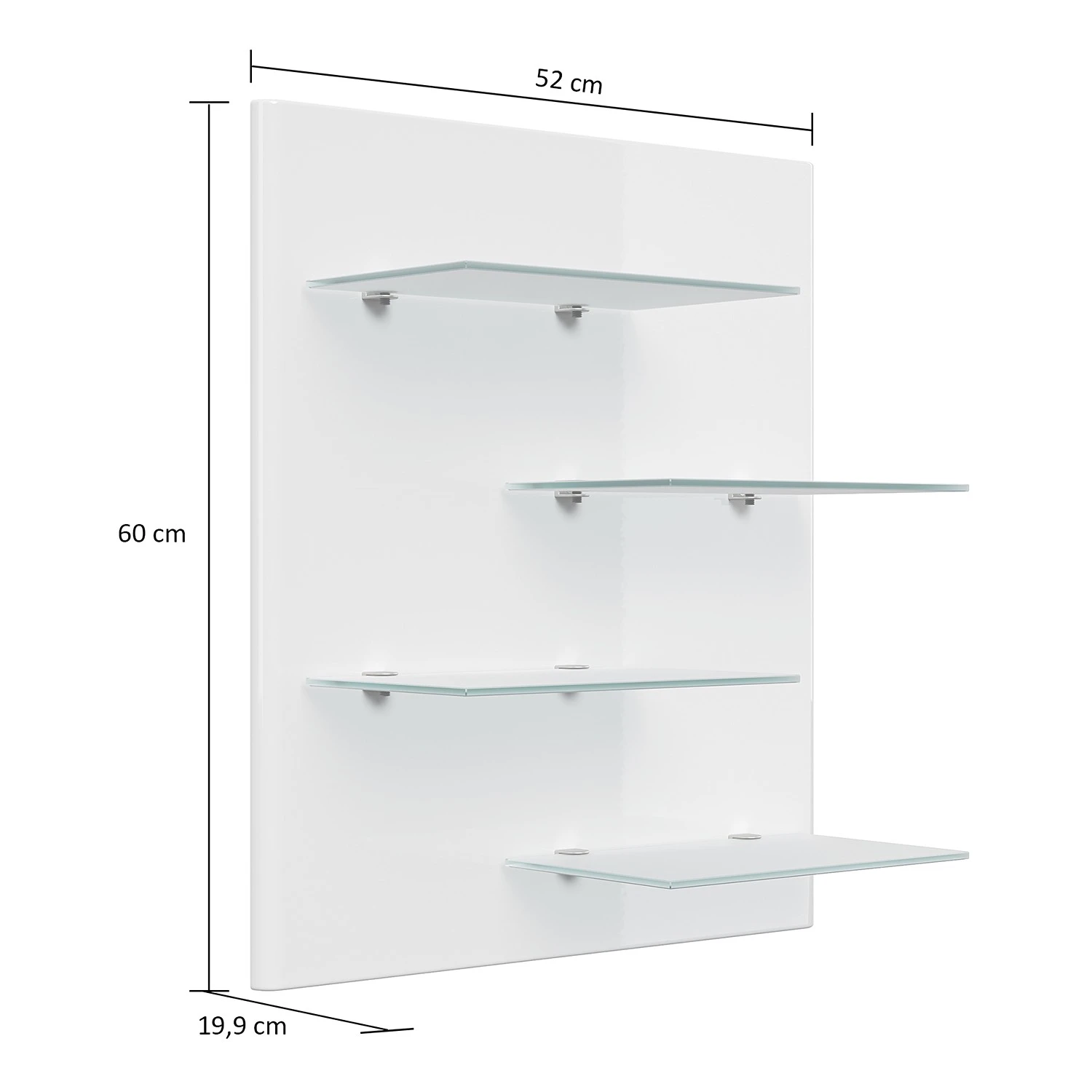 Posseik Wandregal Elite - Hochglanz Weiß - Breite: 52 cm 4 Posseik Wandregal Elite - Hochglanz Weiß - Breite: 52 cm – Bild 4