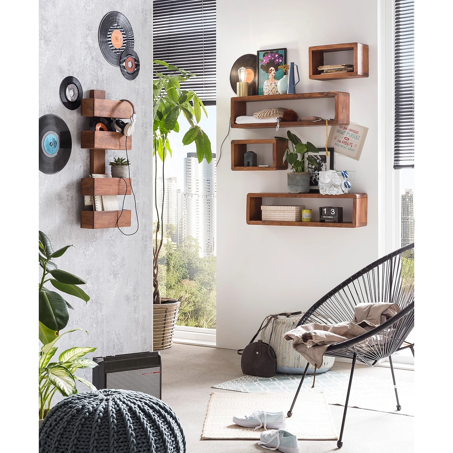 Naturoo Wandregal Gibb - Mango massiv - Breite: 40 cm 2 Naturoo Wandregal Gibb - Mango massiv - Breite: 40 cm – Bild 2