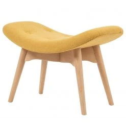 Mørteens Hocker Gimli - Webstoff / Esche massiv - Senfgelb