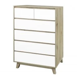 Norrwood Kommode Jano II - Weiß / Eiche Artisan Dekor