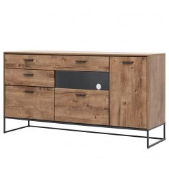 Red Living Sideboard Meevoo II - Eiche Rustikal Dekor / Graphit