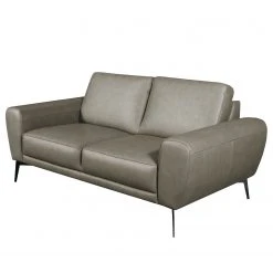 Loftscape Sofa Kerman (2-Sitzer) - Echtleder - Echtleder Nadra: Grau - Schwarz
