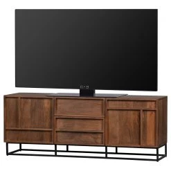 Red Living Sideboard Borro I - Mango massiv / Metall - Mango / Schwarz