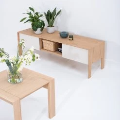 Studio Copenhagen TV-Lowboard Maayka I - Eiche teilmassiv - Mushroom Creme / Eiche Hell -Wohnzimmermöbel boutique en ligne 1000277386 211012 153649000132 DETAILS P000000001000277386