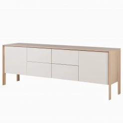 Studio Copenhagen Sideboard Maayka II - Eiche teilmassiv - Mushroom Creme / Eiche Hell