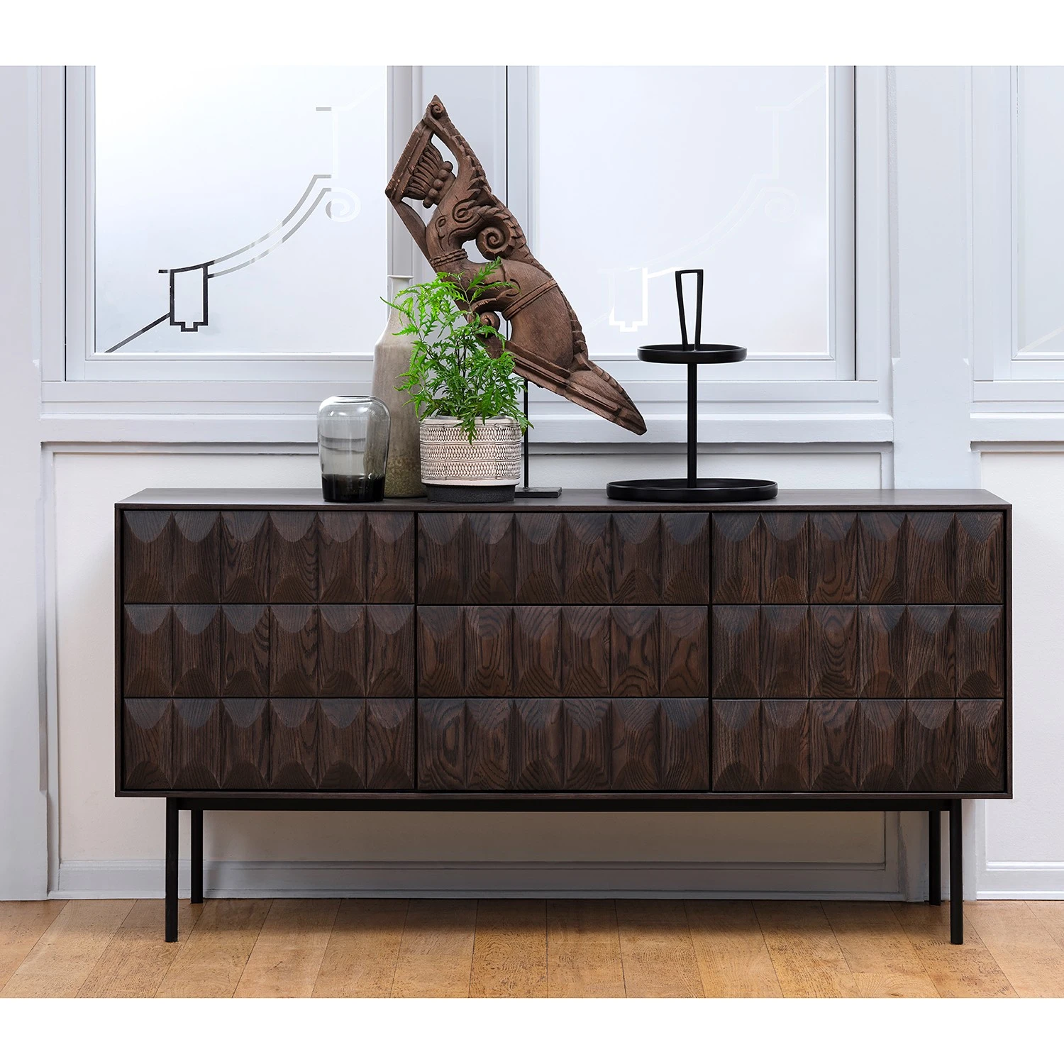 Red Living Sideboard Limes - Eiche massiv / Metall - Eiche Dunkel / Schwarz 2 Red Living Sideboard Limes - Eiche massiv / Metall - Eiche Dunkel / Schwarz – Bild 2
