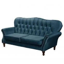 Red Living Sofa Dassel (3-Sitzer) - Samt - Samt Onoli: Marineblau