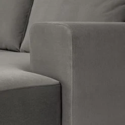 Fredriks Wohnlandschaft Summer Webstoff - Samt Vaia: Grau - Longchair davorstehend rechts / Ottomane links -Wohnzimmermöbel boutique en ligne 1000279791 211217 13142900711 DETAILS P000000001000279791