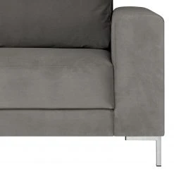 Fredriks Wohnlandschaft Summer Webstoff - Samt Vaia: Grau - Longchair davorstehend rechts / Ottomane links -Wohnzimmermöbel boutique en ligne 1000279791 211217 13143000755 DETAILS P000000001000279791