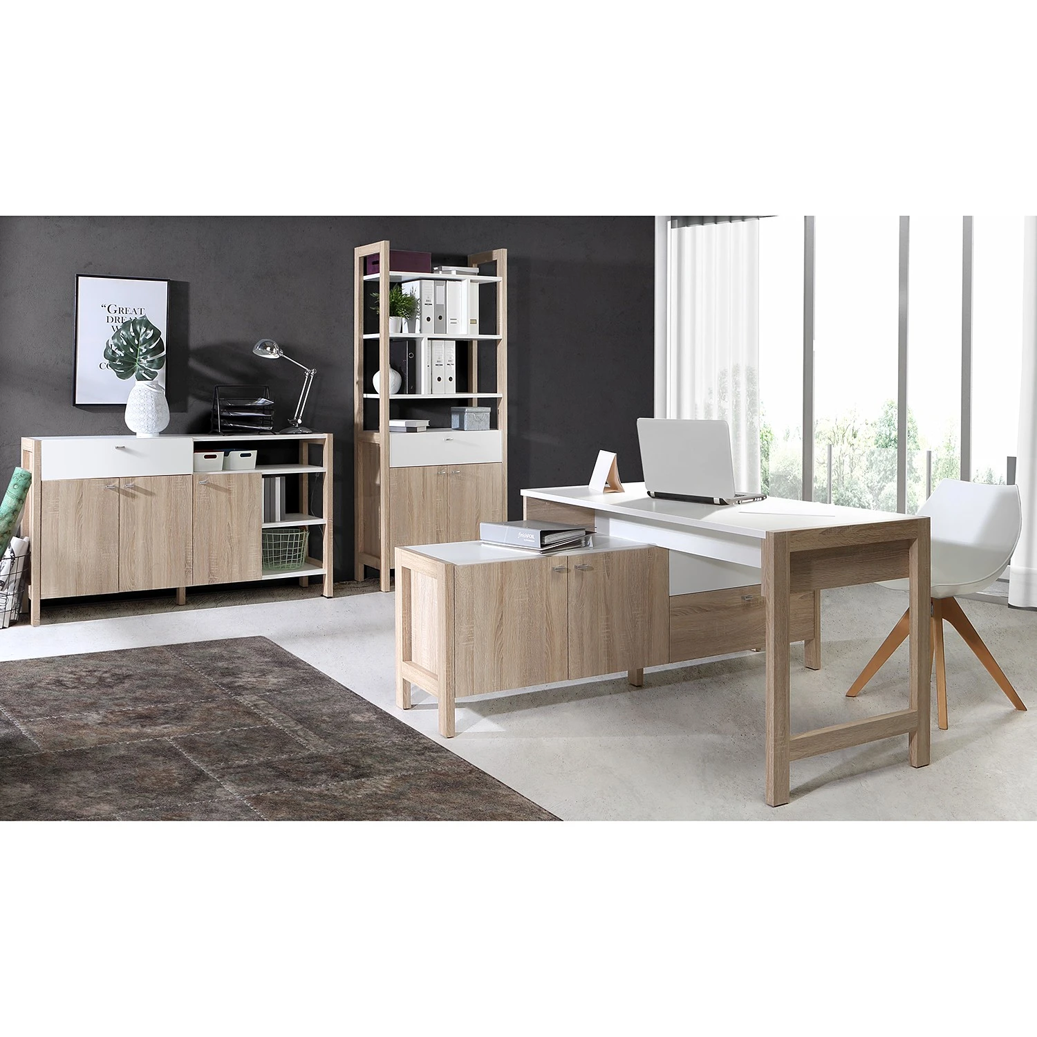 Norrwood Regal Holvik - Eiche Sonoma Dekor / Weiß 4 Norrwood Regal Holvik - Eiche Sonoma Dekor / Weiß – Bild 4