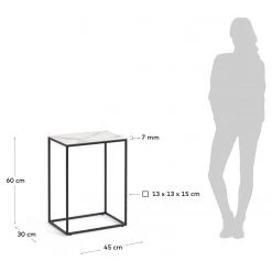 Loftscape Beistelltisch Rachel - Glas / Metall - Marmor Weiß Dekor / Schwarz 15 Loftscape Beistelltisch Rachel - Glas / Metall - Marmor Weiß Dekor / Schwarz -Wohnzimmermöbel boutique en ligne 1000282690 210729 06154600062 SKETCH DETAILS P000000001000282690 sketch