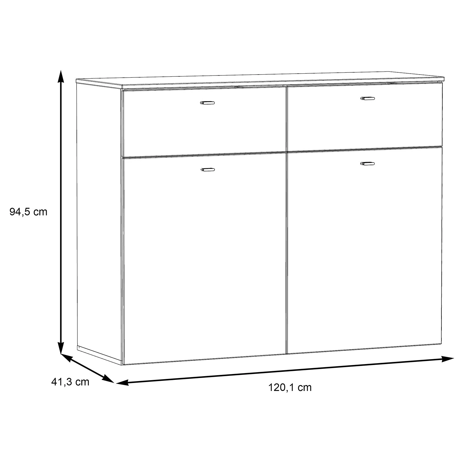 Loftscape Kommode Corey - Eiche Dekor / Grau 4 Loftscape Kommode Corey - Eiche Dekor / Grau – Bild 4