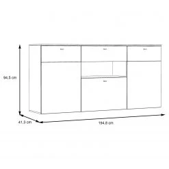 Loftscape Sideboard Corey - Inkl. Beleuchtung - Eiche Dekor / Grau -Wohnzimmermöbel boutique en ligne 1000282740 211109 144351000547 SKETCH DETAILS P000000001000282740 sketch