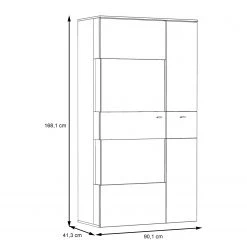 Loftscape Vitrine Corey - Inkl. Beleuchtung - Eiche Dekor / Grau - Glastür links -Wohnzimmermöbel boutique en ligne 1000282746 211109 144355000581 SKETCH DETAILS P000000001000282746 sketch