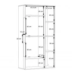 Loftscape Vitrine Corey - Inkl. Beleuchtung - Eiche Dekor / Grau - Glastür links -Wohnzimmermöbel boutique en ligne 1000282746 211109 144355000583 SKETCH DETAILS P000000001000282746 sketch