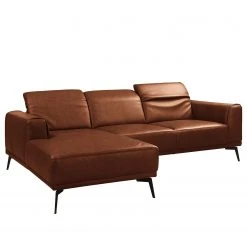 Ars manufacti Ecksofa Kalies - Echtleder - Echtleder Padme: Cognac - Longchair davorstehend links - Sitztiefenverstellung -Wohnzimmermöbel boutique en ligne 1000283566 210817 15271700557 DETAILS P000000001000283566