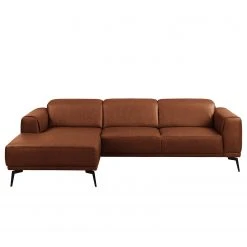 Ars manufacti Ecksofa Kalies - Echtleder - Echtleder Padme: Cognac - Longchair davorstehend links - Sitztiefenverstellung -Wohnzimmermöbel boutique en ligne 1000283566 210817 15271700560 DETAILS P000000001000283566