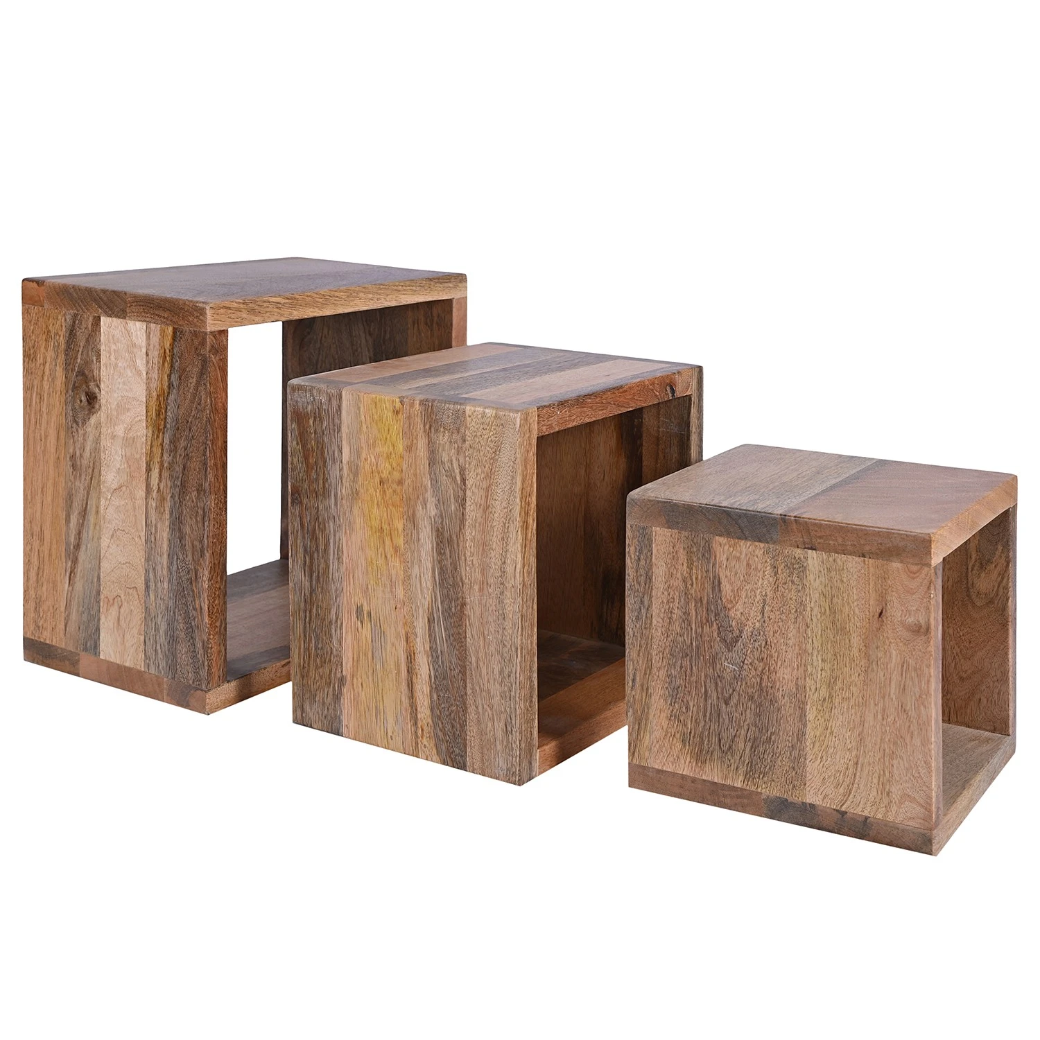 Ars Natura Beistelltisch Troon (3er-Set) - Mango massiv - Mango 4 Ars Natura Beistelltisch Troon (3er-Set) - Mango massiv - Mango – Bild 4