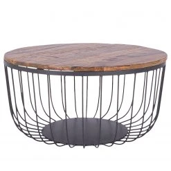 Fredriks Couchtisch Navan - Mango massiv / Metall - Mango / Schwarz