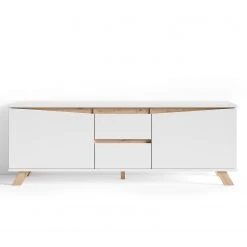 Norrwood TV-Lowboard Rautha - Matt Weiß / Eiche Dekor -Wohnzimmermöbel boutique en ligne 1000283862 210805 14244200264 DETAILS P000000001000283862