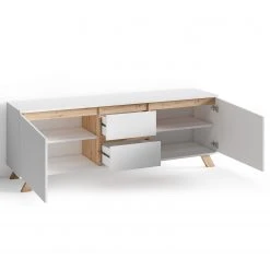 Norrwood TV-Lowboard Rautha - Matt Weiß / Eiche Dekor -Wohnzimmermöbel boutique en ligne 1000283862 210805 14244200265 DETAILS P000000001000283862