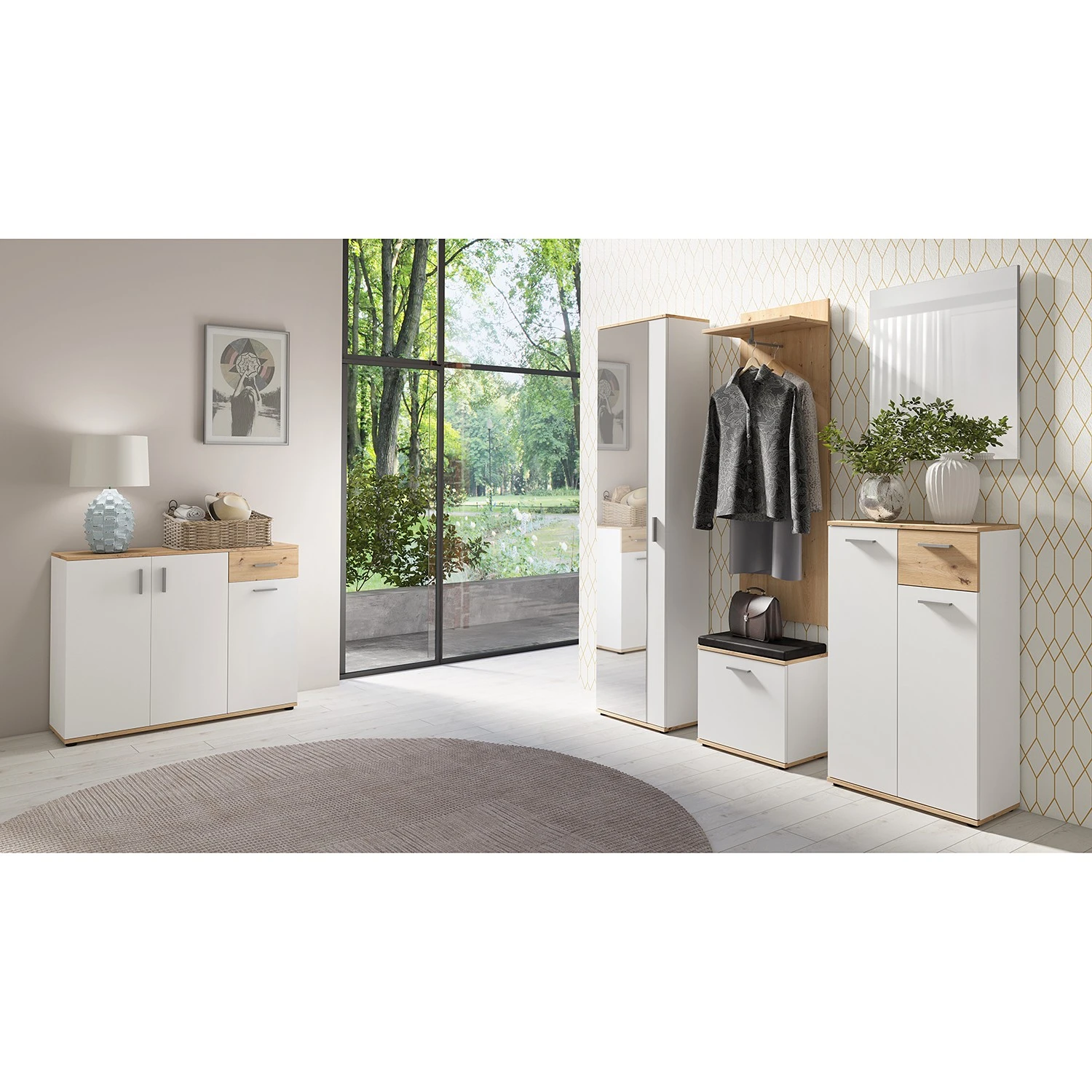 Fredriks Kommode Chippewa II - Weiß / Eiche Dekor 2 Fredriks Kommode Chippewa II - Weiß / Eiche Dekor – Bild 2