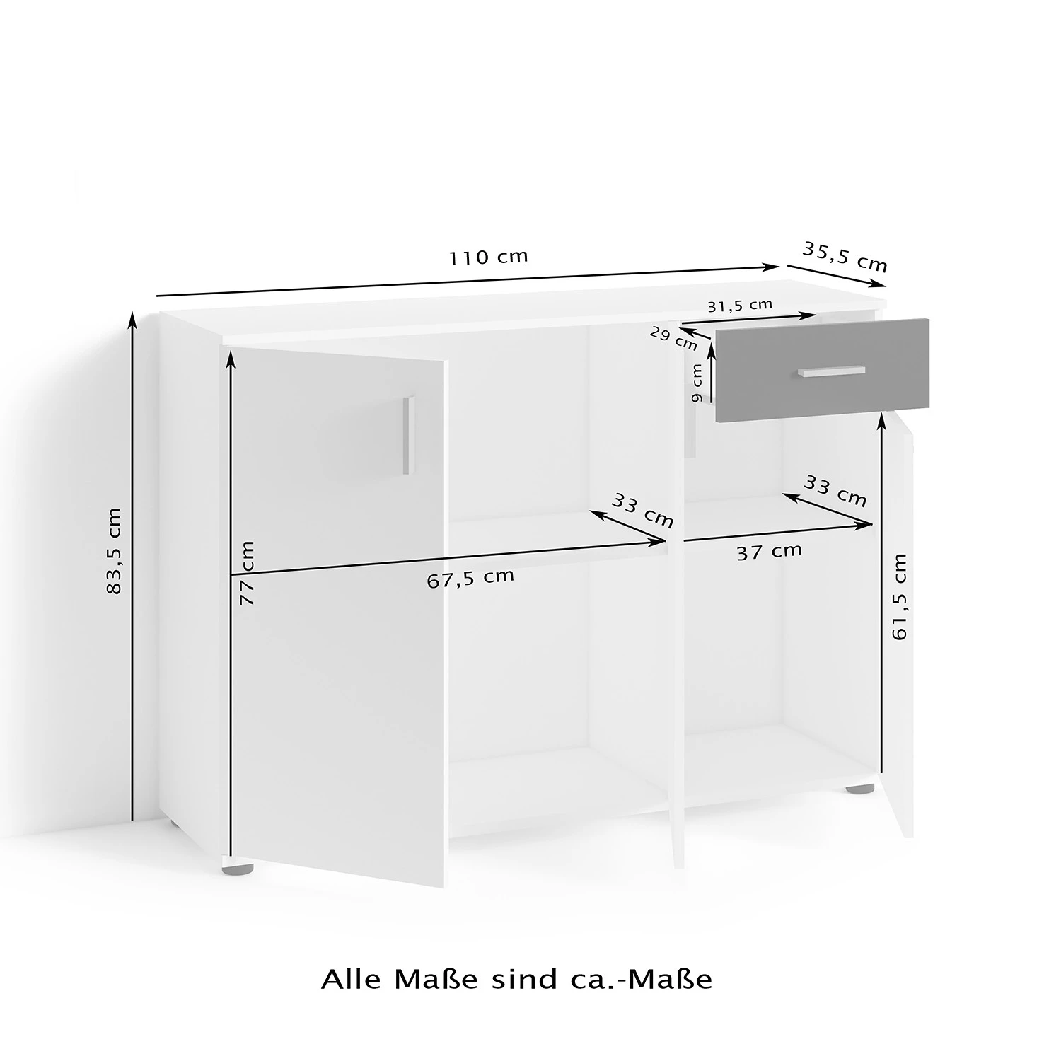 Fredriks Kommode Chippewa II - Weiß / Eiche Dekor 5 Fredriks Kommode Chippewa II - Weiß / Eiche Dekor – Bild 5