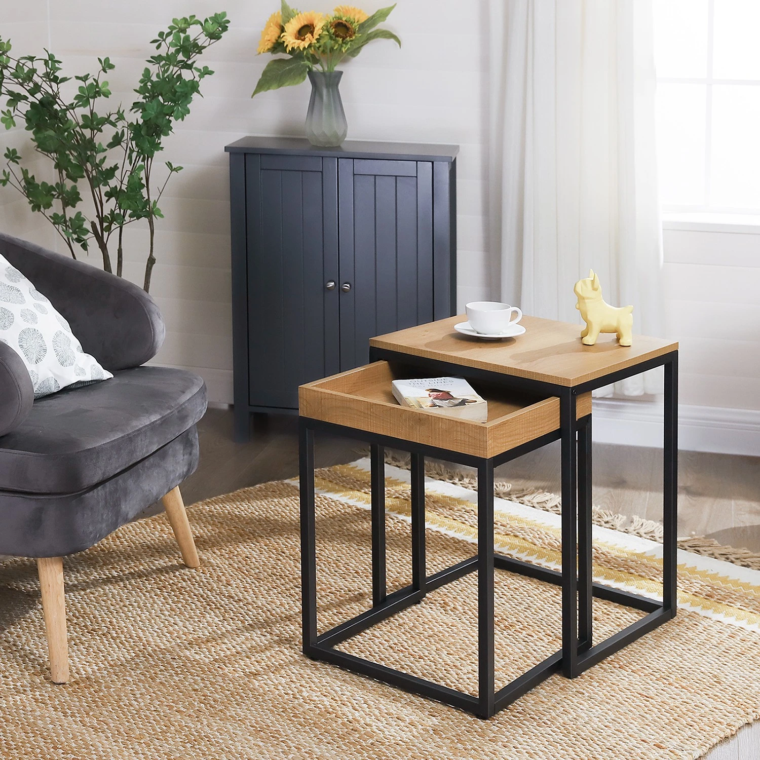 Red Living Beistelltisch Tuxford I (2er-Set) - Hellbraun 4 Red Living Beistelltisch Tuxford I (2er-Set) - Hellbraun – Bild 4