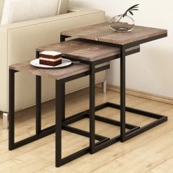 Red Living Beistelltisch Elyrie (3er-Set) - Kiefer massiv / Metall - Kiefer / Schwarz -Wohnzimmermöbel boutique en ligne 1000284309 210809 06081400015 MOOD DETAILS P000000001000284309 mood