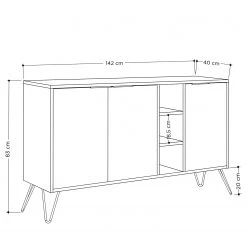 Loftscape Sideboard Caceres - Metall - Mocha / Grau -Wohnzimmermöbel boutique en ligne 1000284344 210809 06083400099 SKETCH DETAILS P000000001000284344 sketch