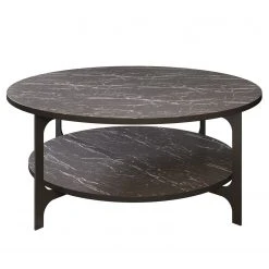 Loftscape Couchtisch Venla - Metall - Marmor Schwarz Dekor