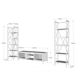 Red Living Wohnwand Jonas (3-teilig) - Metall - Eiche Dekor / Anthrazit 9 Red Living Wohnwand Jonas (3-teilig) - Metall - Eiche Dekor / Anthrazit -Wohnzimmermöbel boutique en ligne 1000284399 210809 06093100199 SKETCH DETAILS P000000001000284399 sketch