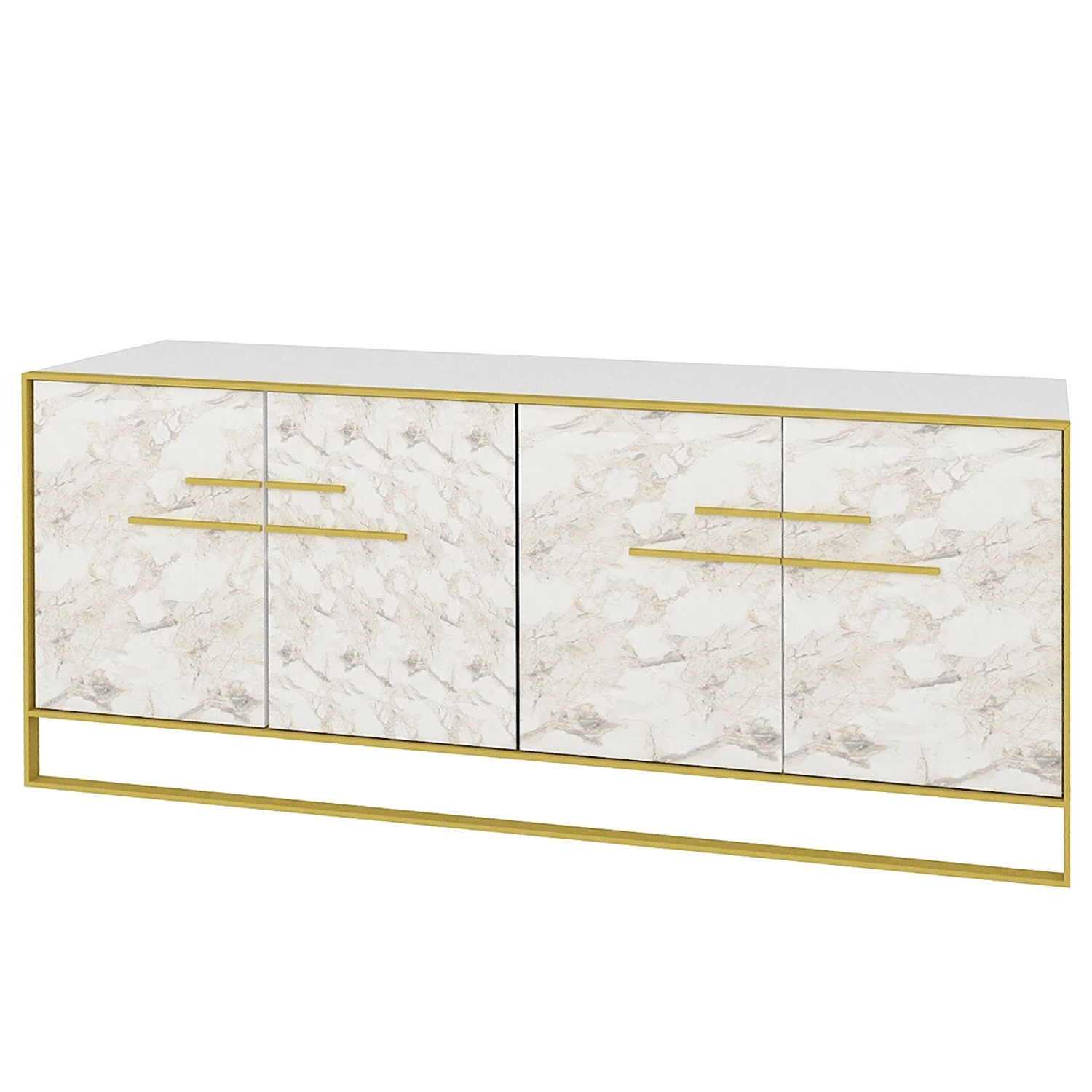 Loftscape Sideboard Pisek - Metall - Marmor Weiß Dekor / Gold 1 Loftscape Sideboard Pisek - Metall - Marmor Weiß Dekor / Gold