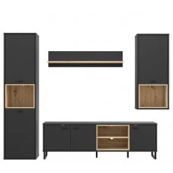 Loftscape Wohnwand Mazzo (4-teilig) - Schwarz / Eiche Artisan Dekor -Wohnzimmermöbel boutique en ligne 1000285804 210819 12212500082 DETAILS P000000001000285804