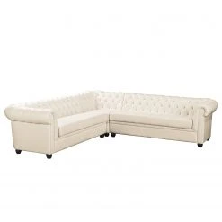 Ridgevalley Ecksofa Denzel - Webstoff Sogol: Creme - 265 x 265 cm - Gleichschenklig