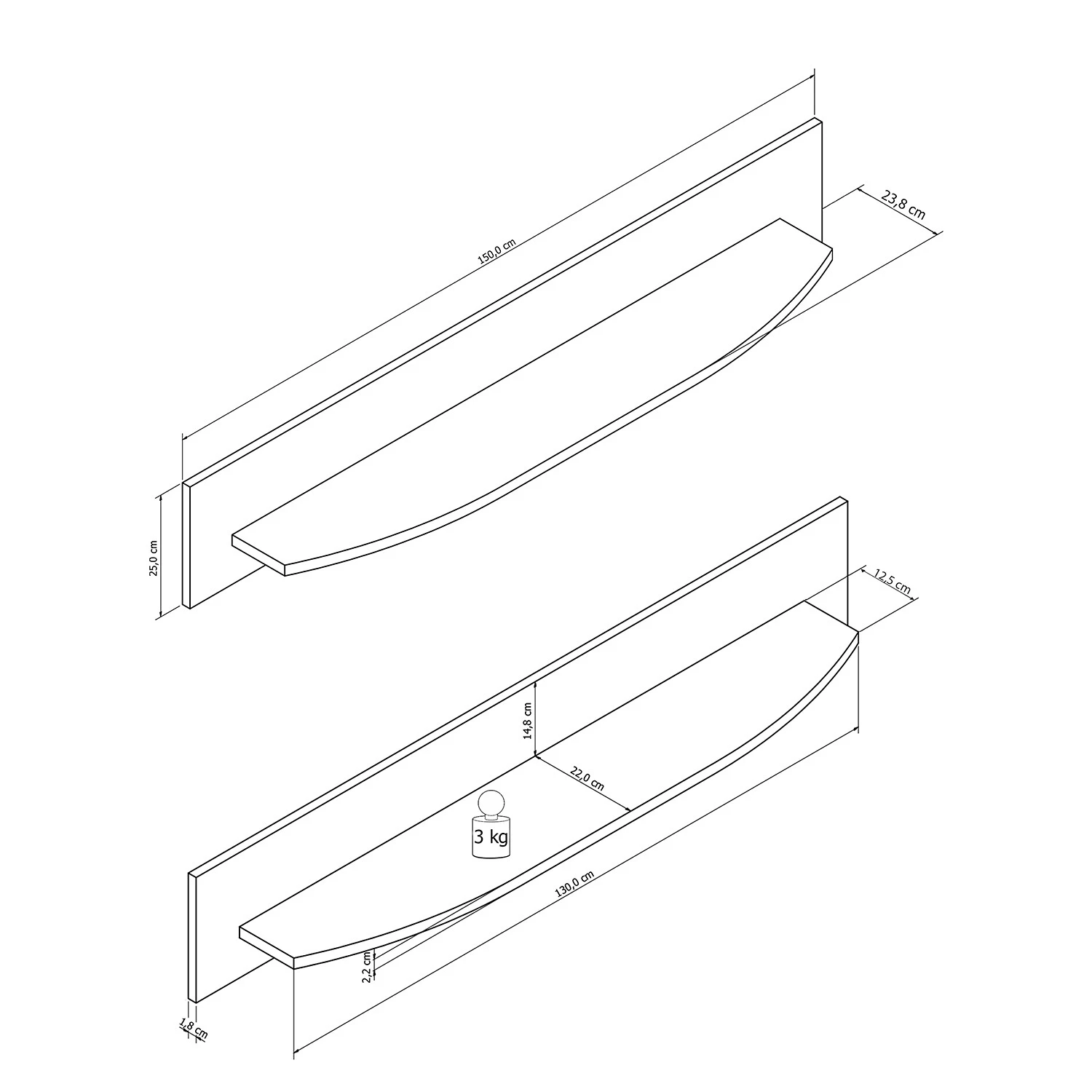 Loftscape Wandboard Intento - Hochglanz Weiß / Anthrazit 8 Loftscape Wandboard Intento - Hochglanz Weiß / Anthrazit – Bild 8