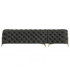 Jack & Alice Ecksofa Laviva II - Samt Ravi: Anthrazit - Breite: 305 cm - Ottomane davorstehend links 7 Jack & Alice Ecksofa Laviva II - Samt Ravi: Anthrazit - Breite: 305 cm - Ottomane davorstehend links -Wohnzimmermöbel boutique en ligne 1000288637 210928 11431200399 DETAILS P000000001000288637