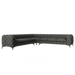 Jack & Alice Ecksofa Laviva III - Samt Ravi: Anthrazit - 323 x 323 cm