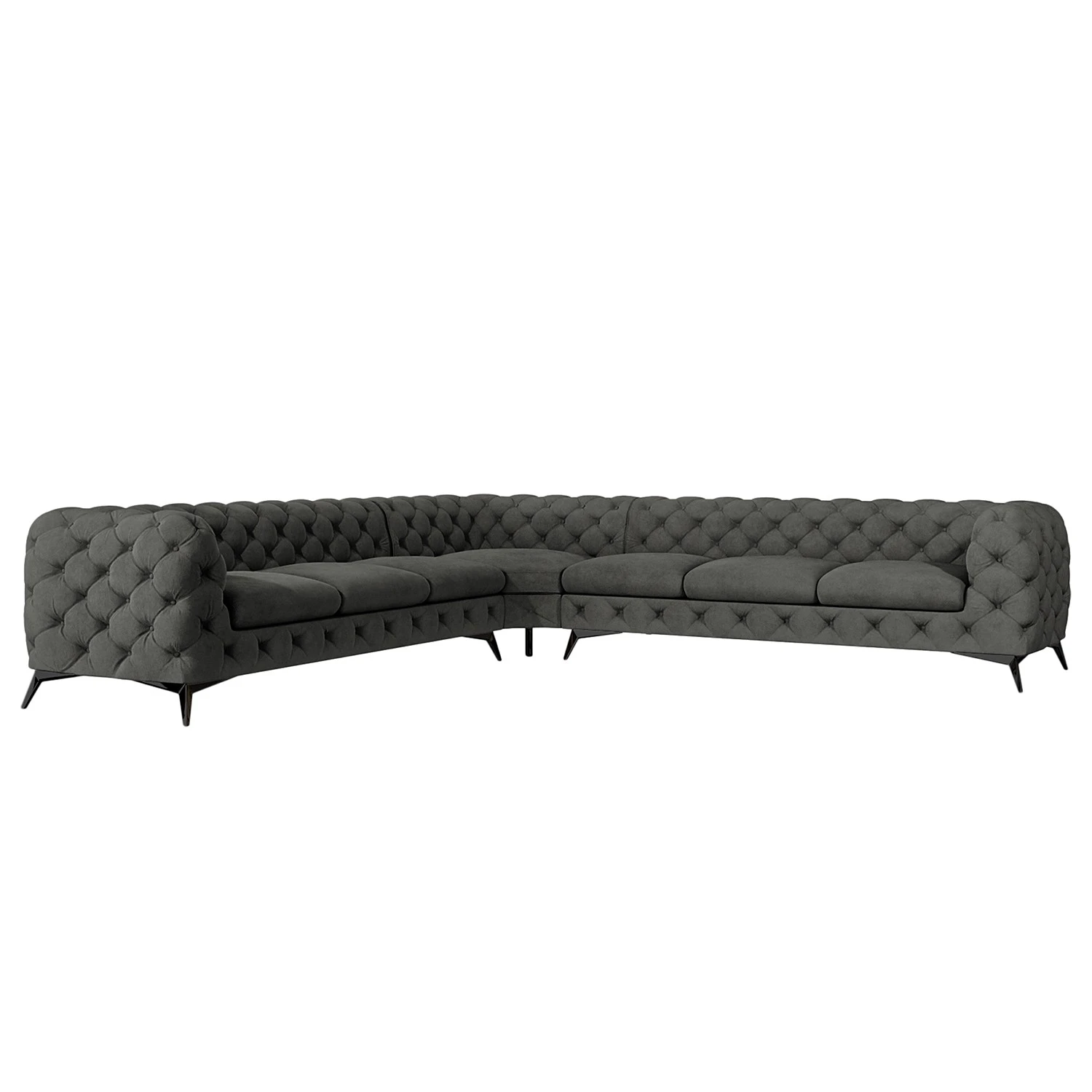 Jack & Alice Ecksofa Laviva III - Samt Ravi: Anthrazit - 323 x 323 cm 1 Jack & Alice Ecksofa Laviva III - Samt Ravi: Anthrazit - 323 x 323 cm