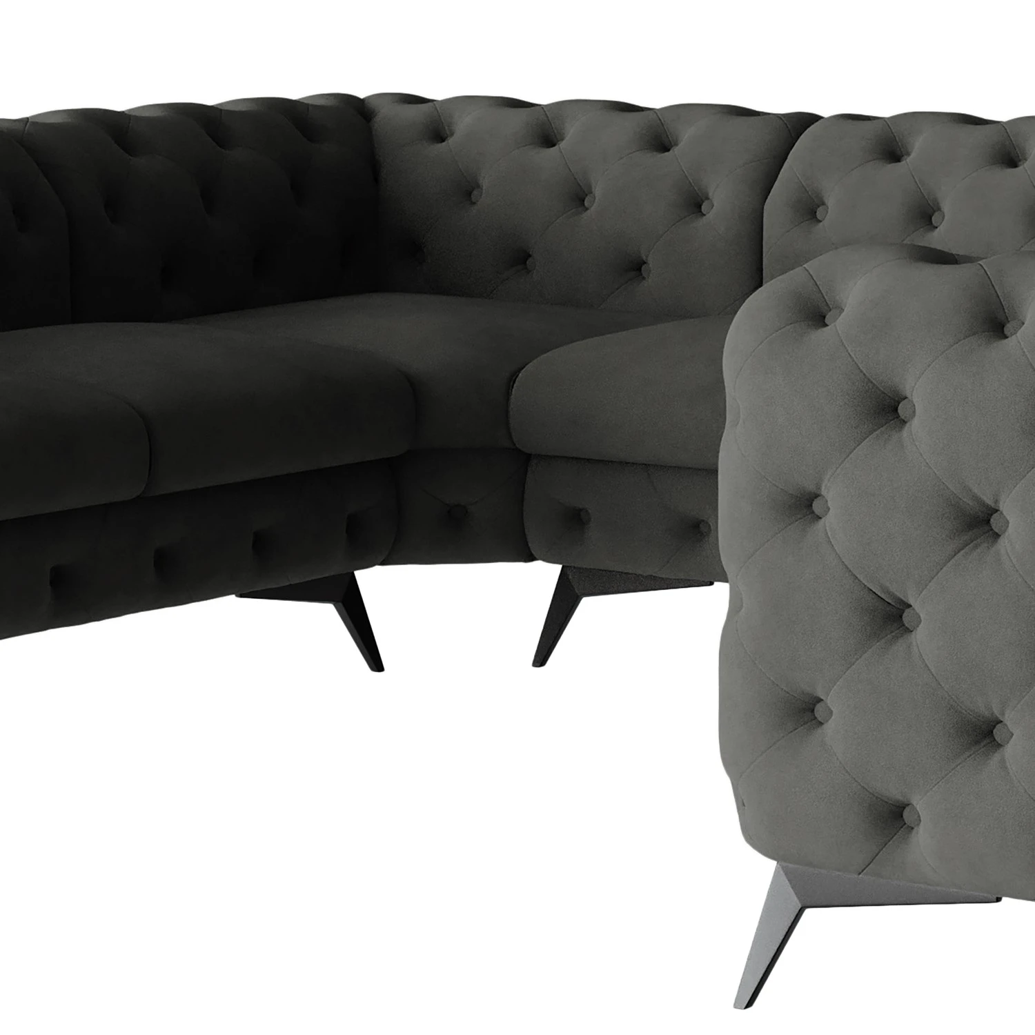 Jack & Alice Wohnlandschaft Laviva I - Samt Ravi: Anthrazit - Ausrichtung rechts 6 Jack & Alice Wohnlandschaft Laviva I - Samt Ravi: Anthrazit - Ausrichtung rechts – Bild 6